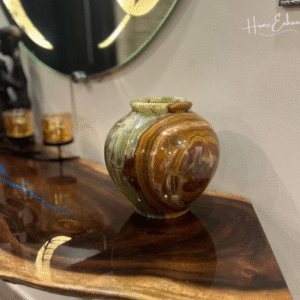 Green onyx marble vase