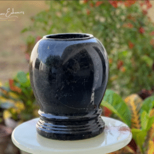 Black marble vase